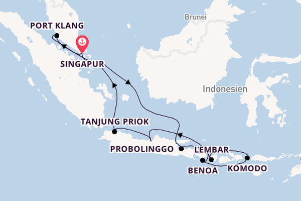 Südostasien ab Singapur, Singapur auf der Westerdam