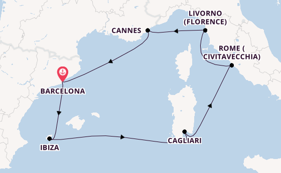 Western Mediterranean from Barcelona, Spain with the MSC Fantasia