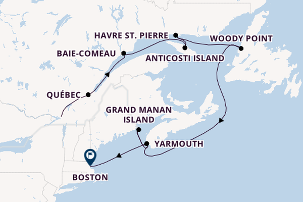 Nieuw-Engeland vanaf Montreal, Canada met de Silver Endeavour