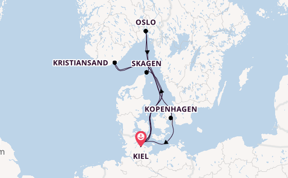 Noorwegen vanaf Kiel, Duitsland met AIDAbella