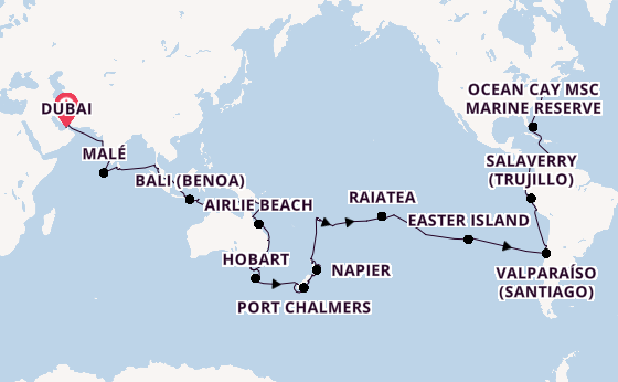 World Cruise from Dubai, United Arab Emirates with the EXPLORA I