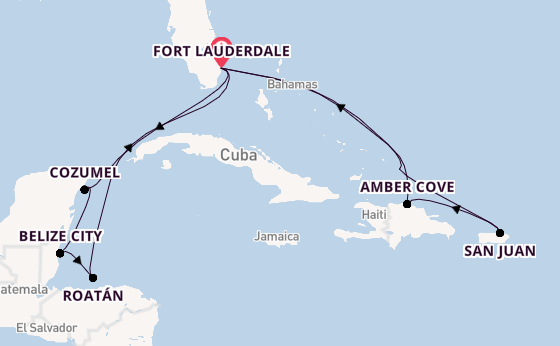 Caribbean vanaf Fort Lauderdale, Verenigde Staten met de Sun Princess