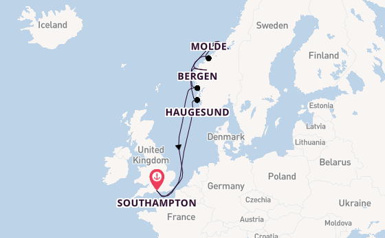 Norway from Southampton, England with the Celebrity Apex