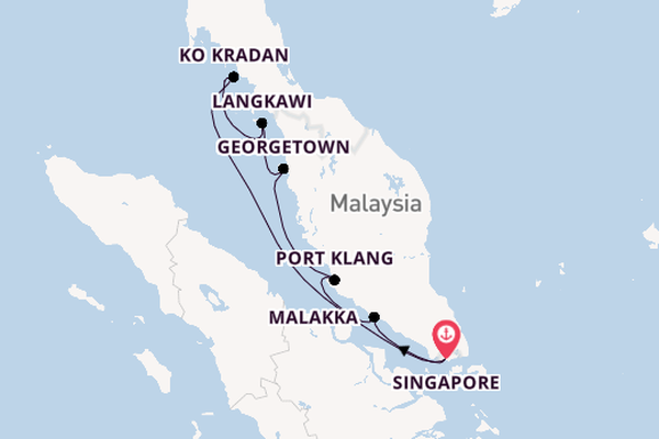 Zuidoost-Azië vanaf Singapore, Singapore met de Le Laperouse