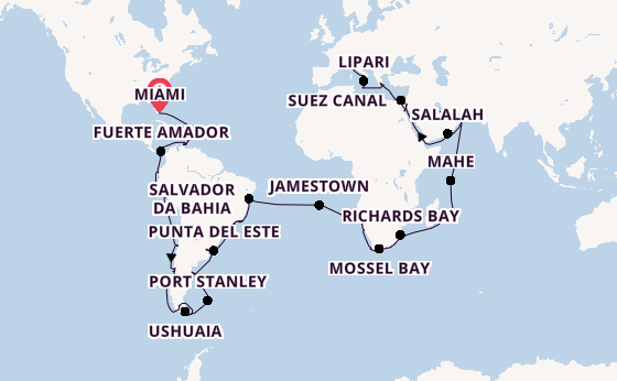 Transatlantic from Miami, Florida, USA with the Silver Shadow