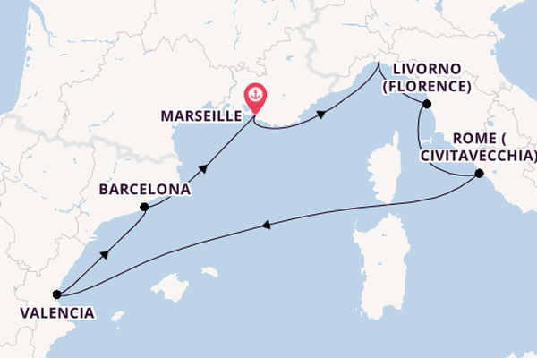 Western Mediterranean from Marseille, France with the MSC Orchestra 