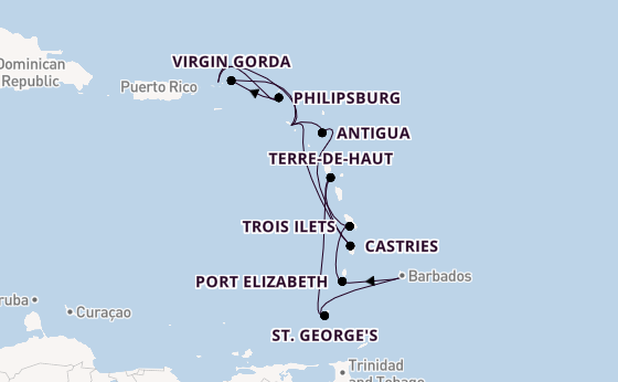 Southern Caribbean from Bridgetown, Barbados with the Seabourn Ovation 