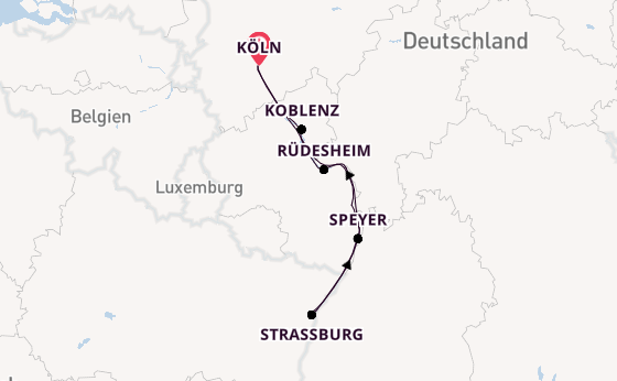 Rhein ab Köln, Deutschland auf der MS VistaGracia