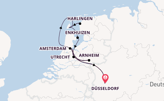 Rhein ab Düsseldorf, Deutschland auf der VIVA TIARA
