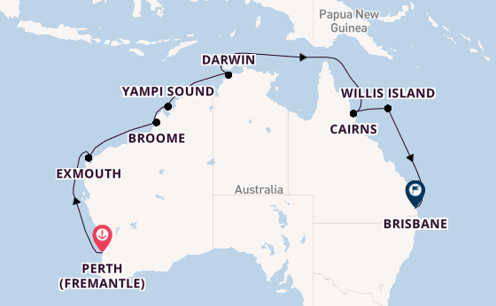 Australia from Perth (Fremantle), Australia with the Grand Princess