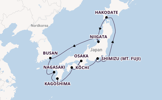 Japan ab Tokio, Japan auf der Sapphire Princess