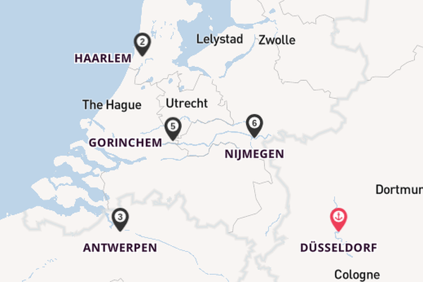 Rhein ab Düsseldorf, Deutschland auf der Elegant Lady