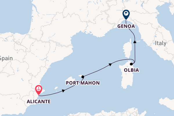 Western Mediterranean from Alicante, Spain with the MSC Opera