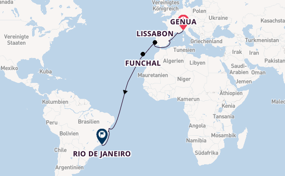 Transatlantik ab Genua, Italien auf der MSC Musica