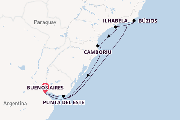 South America from Buenos Aires, Argentina with the MSC Splendida