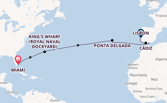 Transatlantic from Miami, Florida with the Seven Seas Grandeur