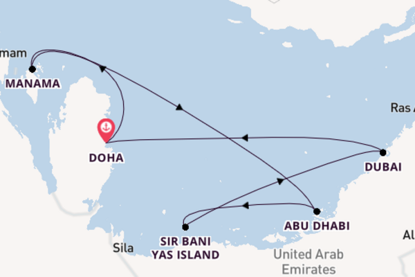 Persian Gulf from Doha, Qatar with the MSC Euribia