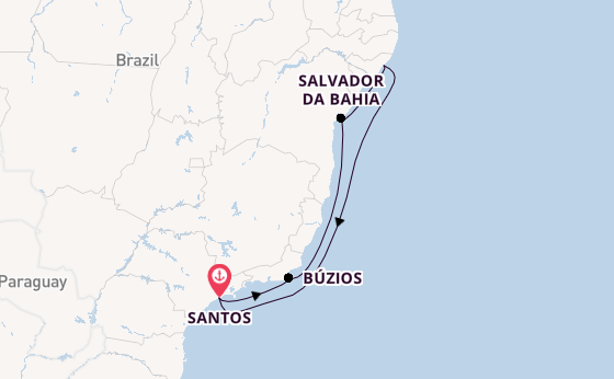 Brazil from Santos, Brazil with the MSC Virtuosa