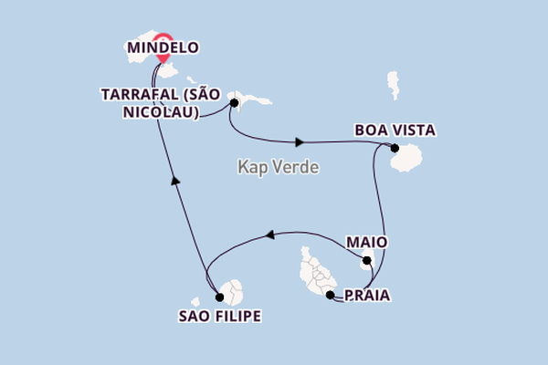 Portugal ab Mindelo, Kap Verde auf der Le Ponant