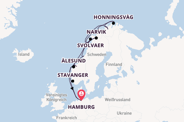 Norwegen ab Hamburg auf der MS Finnmarken