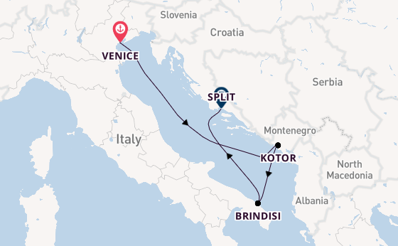 Mediterranean Sea from Venice, Italy with the MSC Armonia 