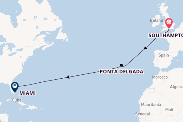Transatlantic from Southampton, England with the Queen Anne