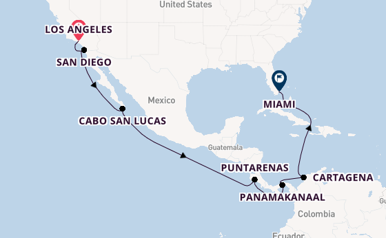Amerikaanse Westkust vanaf Los Angeles, Verenigde Staten met de MSC Poesia