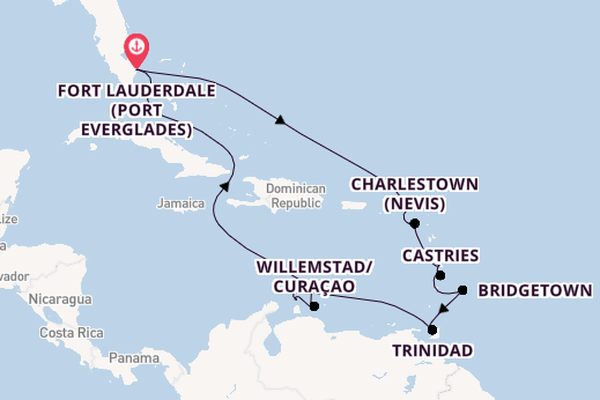 Caribbean from Fort Lauderdale (Port Everglades), Florida, USA with the Majestic Princess