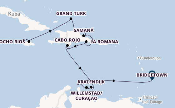 Karibik ab Montego Bay auf AIDAbella