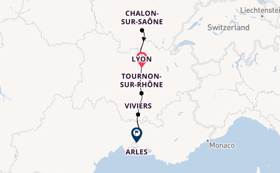 Rhône vanaf Lyon, Frankrijk met de VIVA VOYAGE