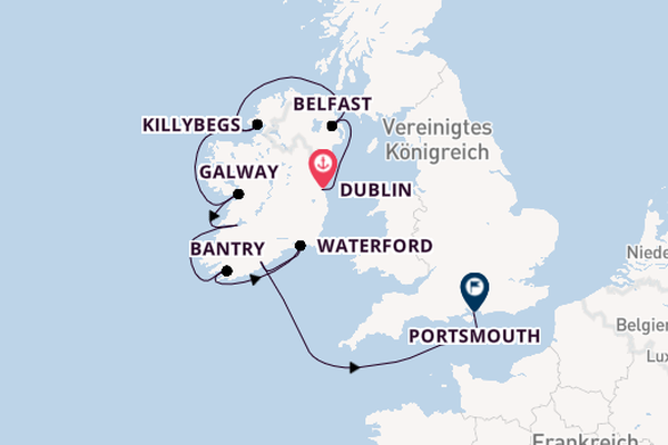 Britische Inseln ab Dublin, Irland auf der Azamara Journey
