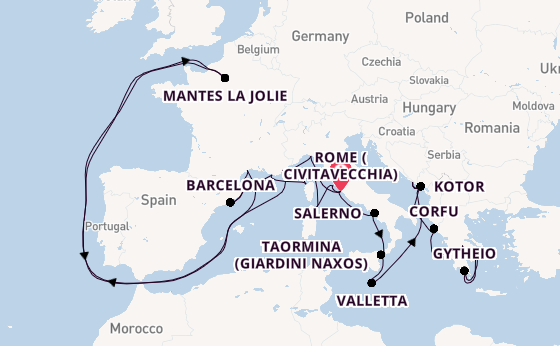 Mediterranean from Rome (Civitavecchia), Italy with the Seabourn Ovation 