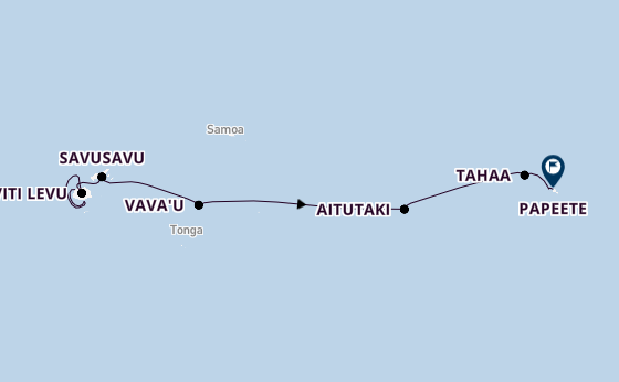 Polynesië vanaf Lautoka, Fiji met de Le Paul Gaugin