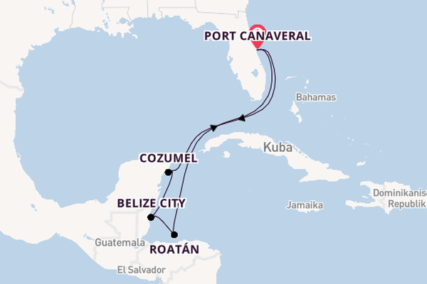 Westliche Karibik ab Port Canaveral, USA auf der MSC Seashore