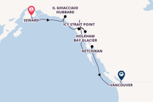 Viaggio da Seward verso Holkham Bay Glacier