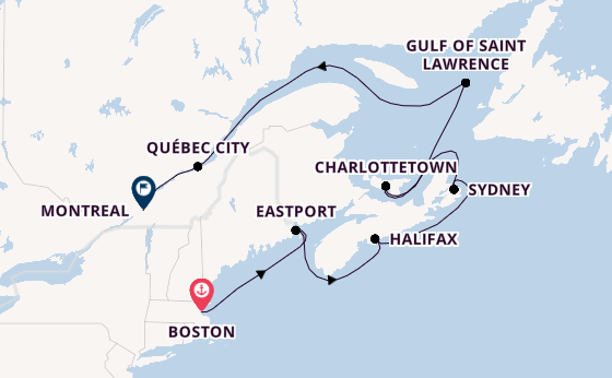 New England from Boston, Massachusetts, USA with the Volendam