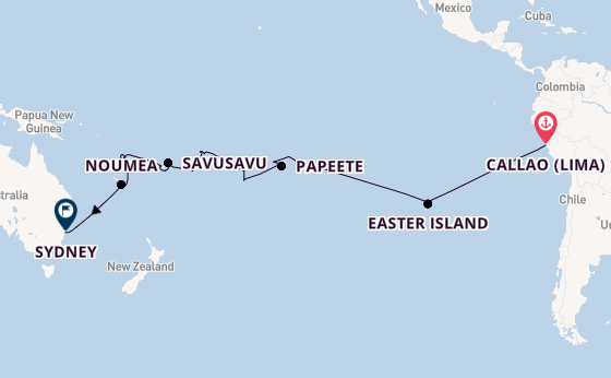 Transpacific from Callao (Lima), Peru with the Seven Seas Mariner