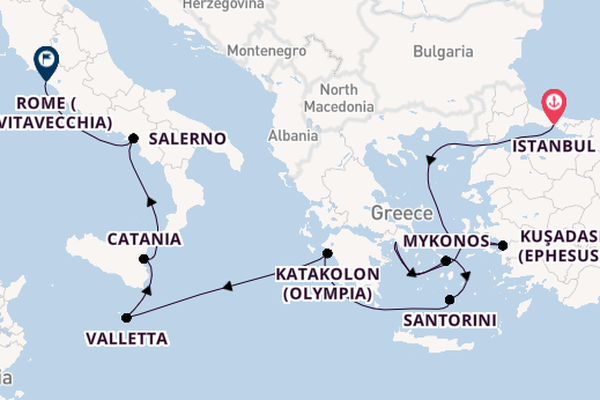 Mediterranean Sea from Istanbul, Turkey with the Norwegian Viva