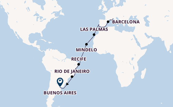 Transatlantik ab Savona, Italien auf der Costa Favolosa