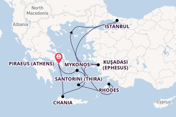 Eastern Mediterranean from Piraeus (Athens), Greece with the Celebrity Infinity