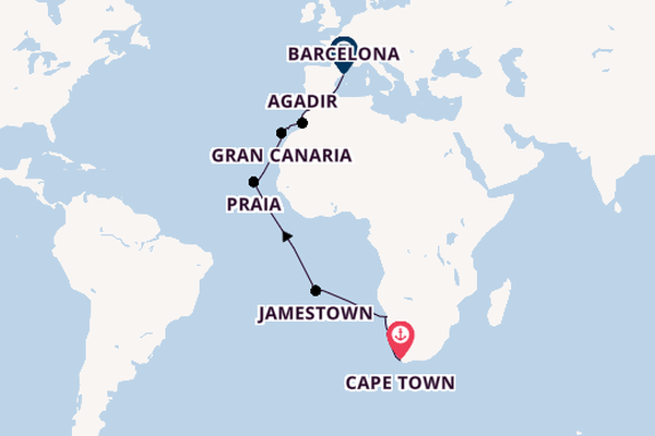 Africa from Cape Town, South Africa with the Azamara Onward