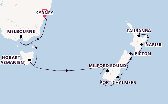 Noordam - Silvester in Sydney & Neuseelands Natur erleben