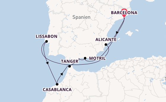 Westliches Mittelmeer ab Barcelona, Spanien auf der EXPLORA I