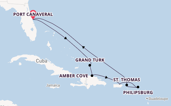 Caribbean vanaf Port Canaveral, Verenigde Staten met de Star Princess