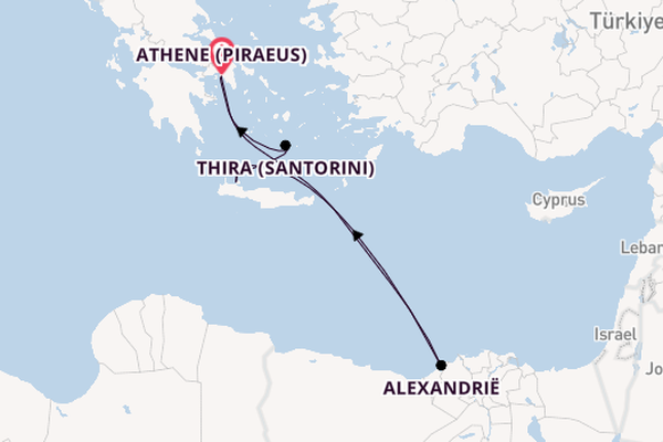 Oostelijke Middellandse Zee vanaf Athene (Piraeus), Griekenland met de Nieuw Statendam