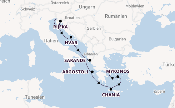 Östliches Mittelmeer ab Triest, Italien auf der Sonata (Oceania)