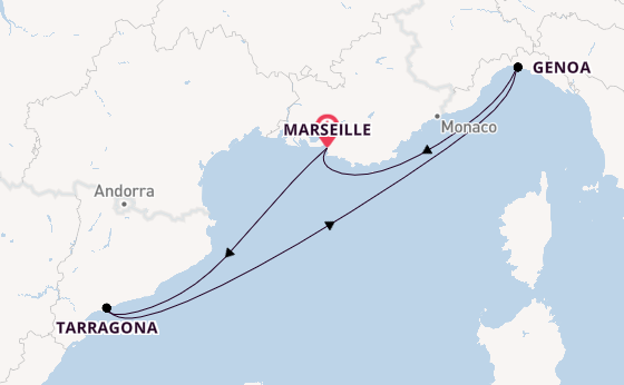 Western Mediterranean from Marseille, France with the MSC Magnifica