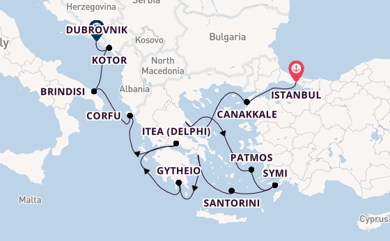 Eastern Mediterranean from Istanbul, Turkey with the Seabourn Ovation 