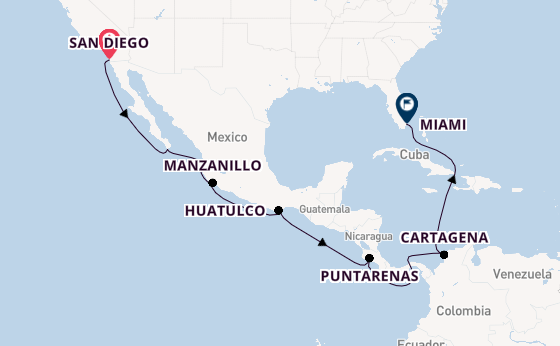 Mexican Riviera from San Diego, California, USA with the Zaandam