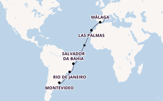 Transatlantik ab Barcelona, Spanien auf der MSC Splendida